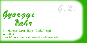gyorgyi mahr business card